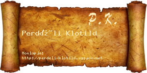 Perdéli Klotild névjegykártya